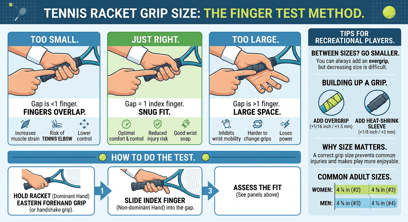 Tennis Racket Grip Size Guide: How to Find the Right Grip Size (2026)