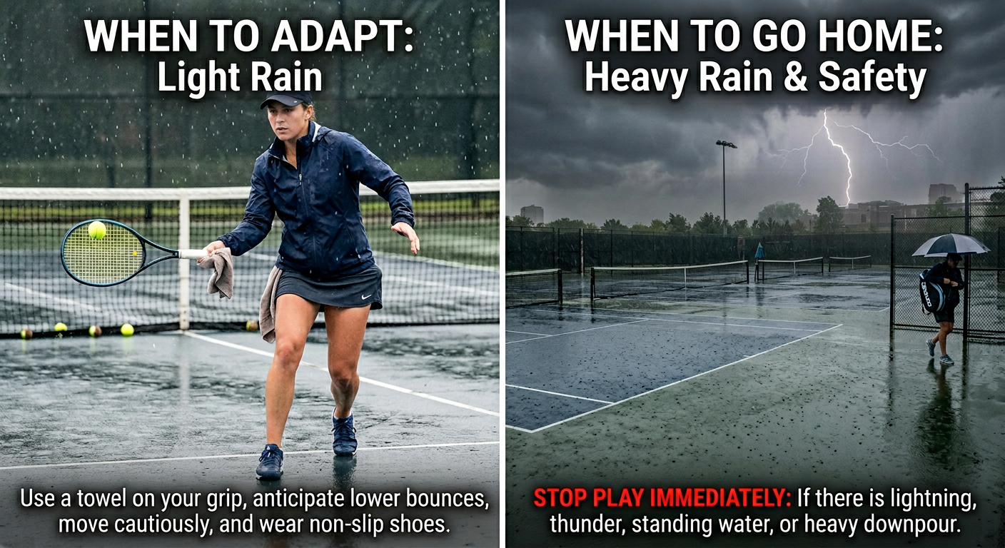 Real Tennis Advice for Real Club Players 4 How to Play Tennis in the Rain (And When to Just Go Home)